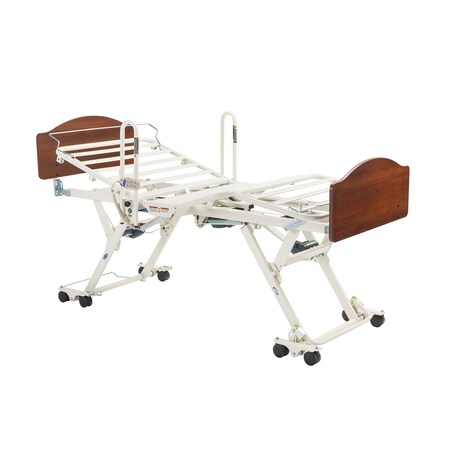 Invacare CS7 Full Electric Long Term Care Bed, Amherst Style Bed Ends with Solar Oak Finish, Assist Bar, IHCS7AMSOBAAS-QSP
